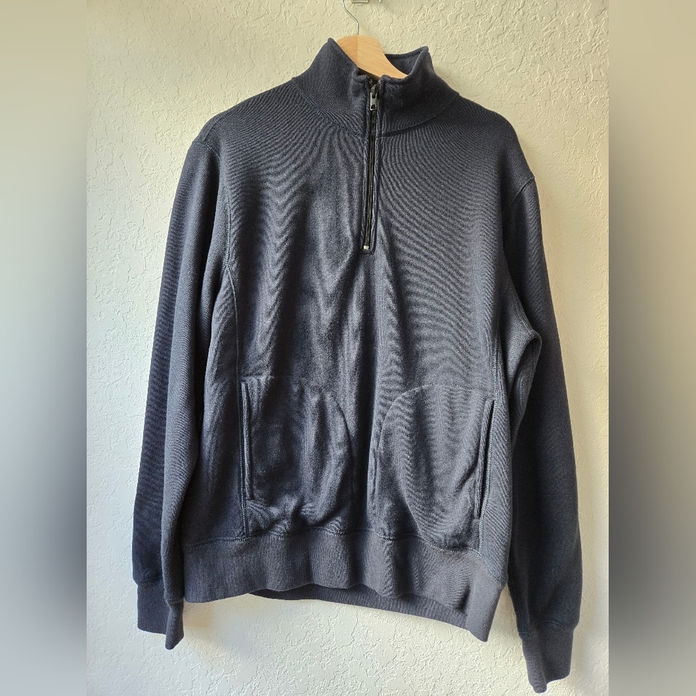 J. Crew Fleece Quarter Zip Gray Sweater Size‎ Medium